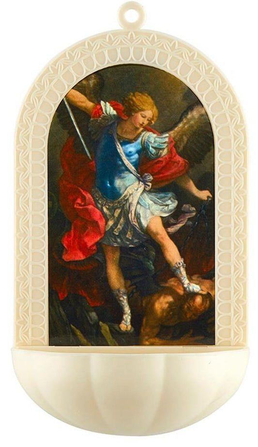 Saint Michael the Archangel  5.25" Holy Water Font, New #AB-337-R2 Journeys of Faith Collectibles:Religion & Spirituality:Christianity:Holy Cards