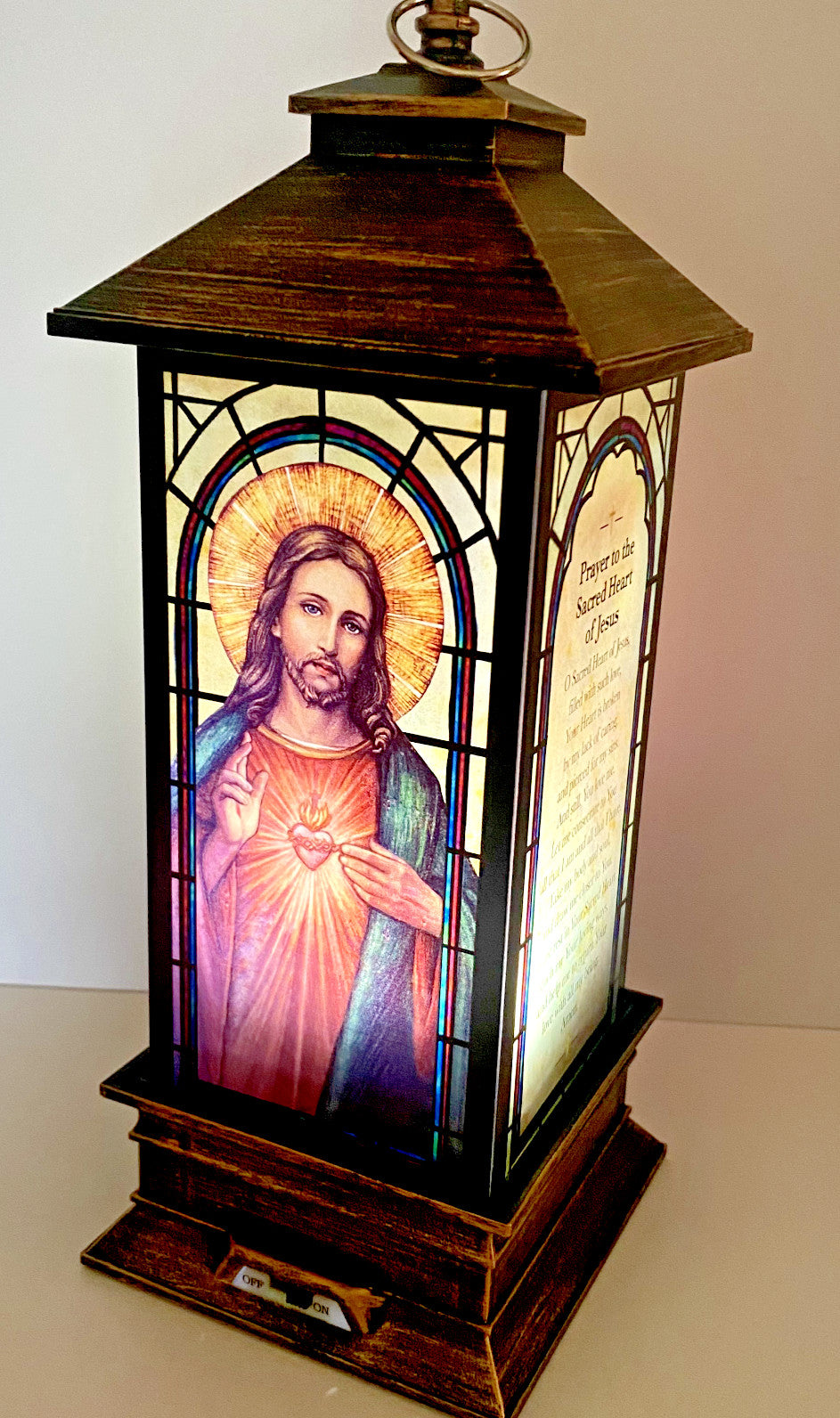 Sacred Heart Of Jesus 11" LED Lantern, New #RM-034 - Journeys of Faith