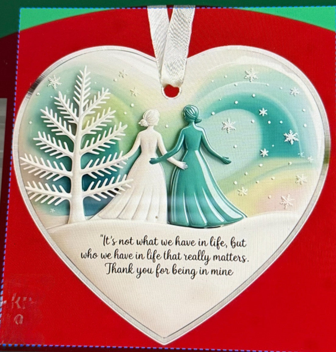 Heart Shape Acrylic Friendship Ornament, New #Gftshp-255