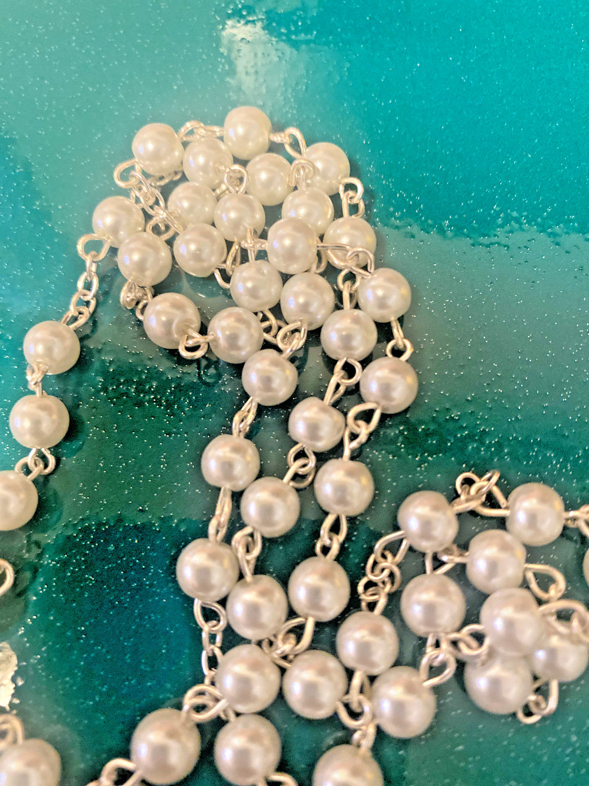 White Faux Pearl Rosary, New # AB-093 - Journeys of Faith