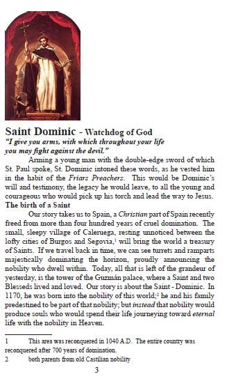 Saint Dominic (The Watchdog of God) Pamphlet/Minibook, by Bob and Penny Lord,New - Journeys of Faith