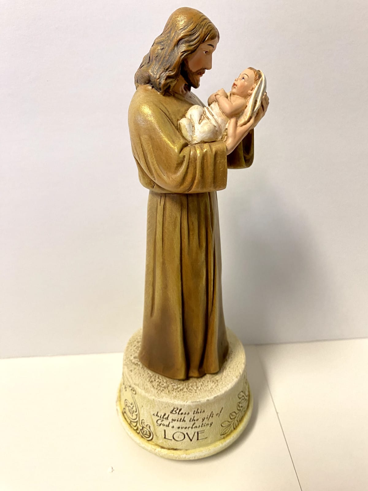 Jesus Loves Me musical figurine by Journeys of Faith, 8.75-inch Christian statue with a detailed religious design.