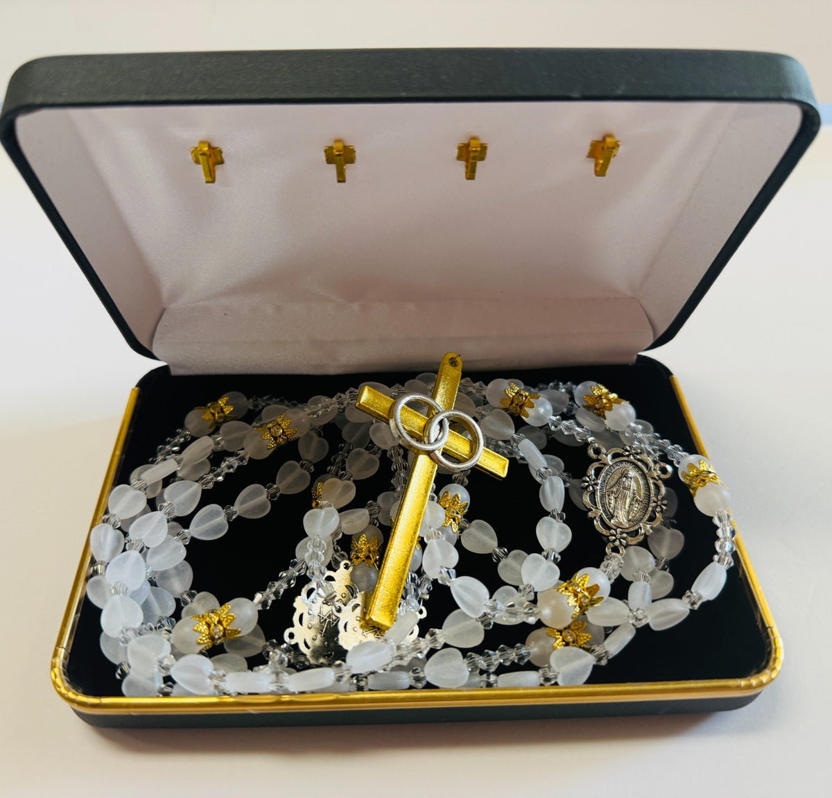 Wedding Rosary/Lazo Matrimonial, White + Two Tone, New, #Gftshp-288 - Journeys of Faith