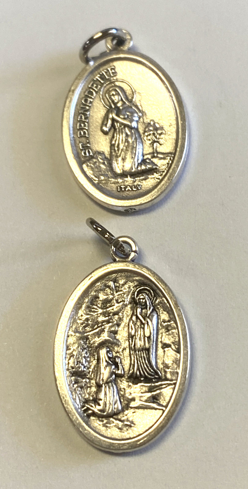 St Bernadette/Our Lady of Lourdes 2 Sided Small Medal, New