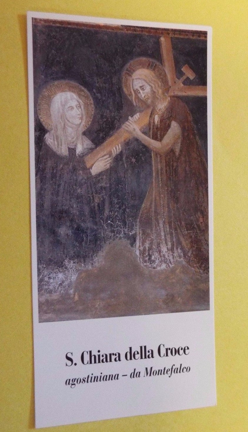 Saint Clare of Montefalco print from Italy, religious holy card by Bob and Penny Lord featuring Christian spirituality artwork.