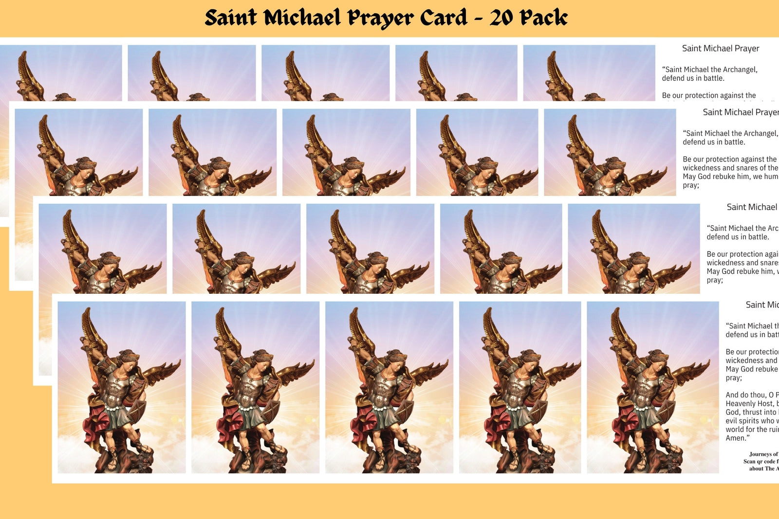 Saint Michael Prayer Card - Journeys of Faith