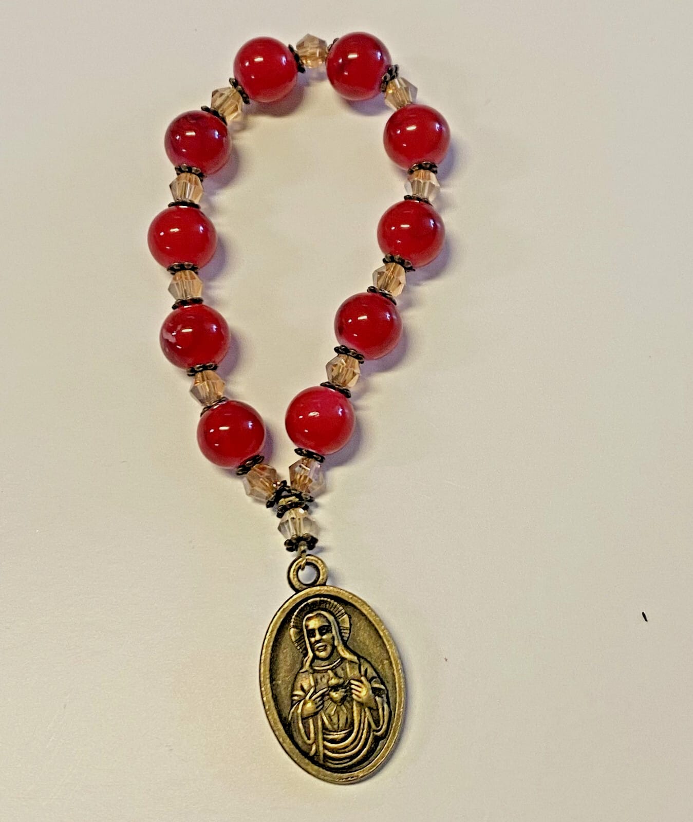 Red Marbled 1 Decade Rosary,  New, #AB-350-R2 Bob and Penny Lord Journeys of Faith Collectibles:Religion & Spirituality:Christianity:Other Christian Collectibles