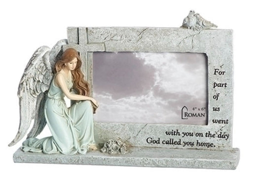 Memorial Kneeling Angel Photo(4"x6") 7" Frame, New #RM-039 - Journeys of Faith