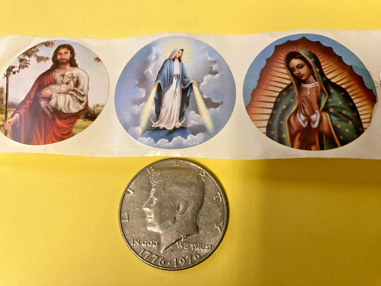 Assorted Saint Stickers, 100 count, 1.75" diam,  New #AB-041 - Journeys of Faith