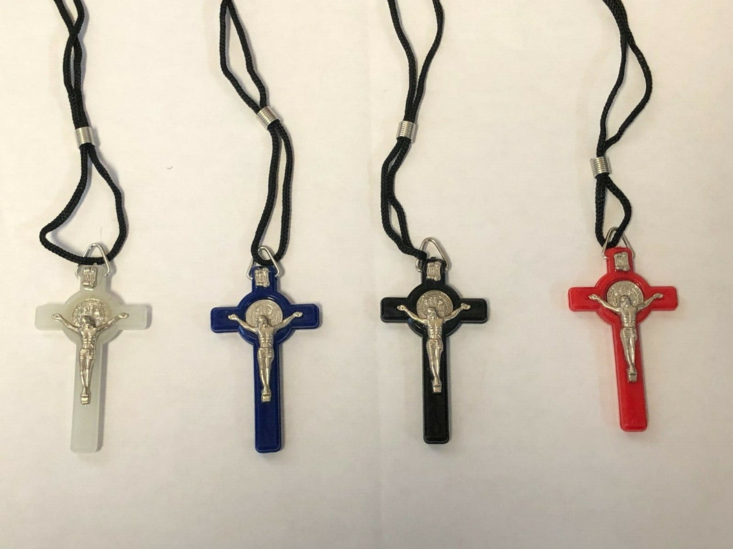 Saint Benedict Crucifix Pendant, Assorted Colors to choose from, New - Bob and Penny Lord