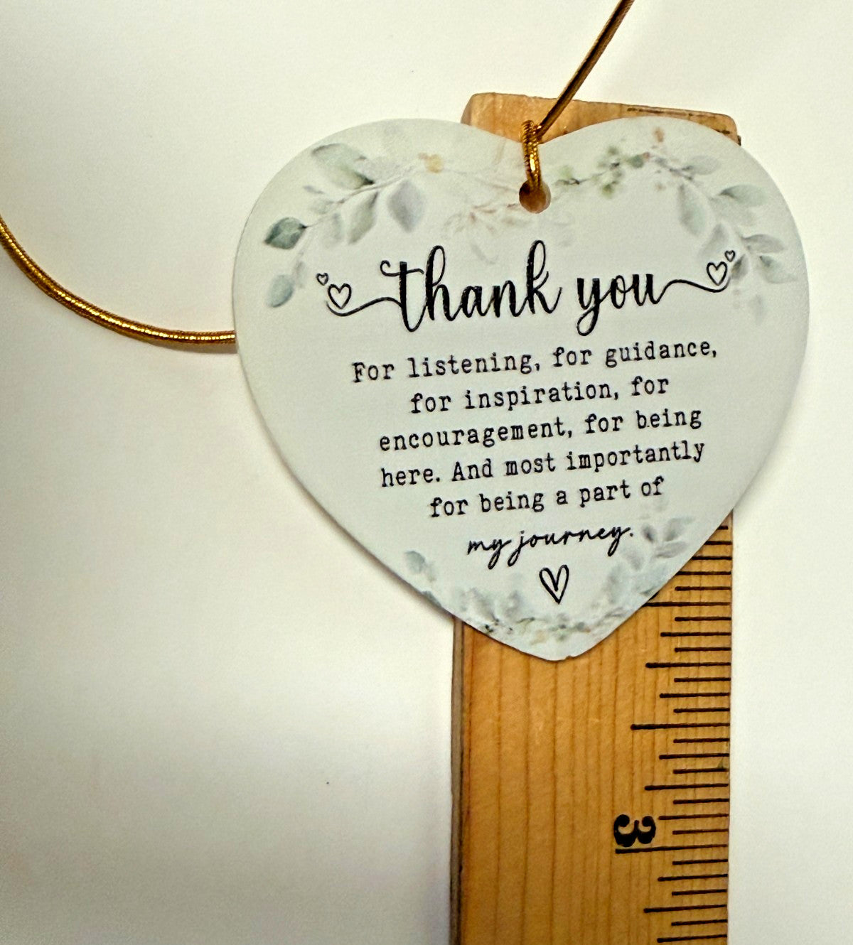 Heart Shape  Thank you/Gratitude Wood Ornament, New #Gftshp-161