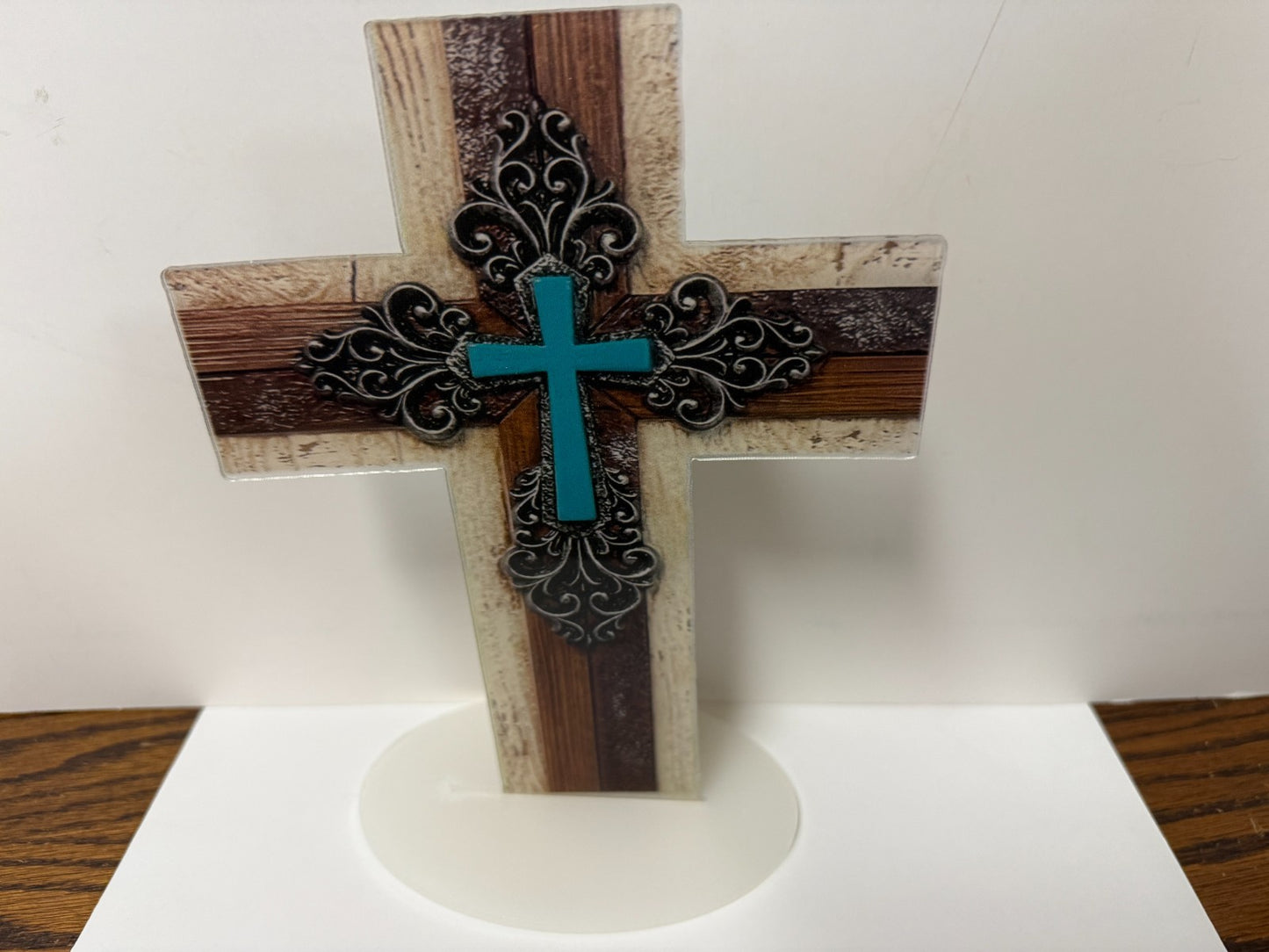 Layered  Acrylic 2-sided Cross, 7.75"  New #Gftshp-206