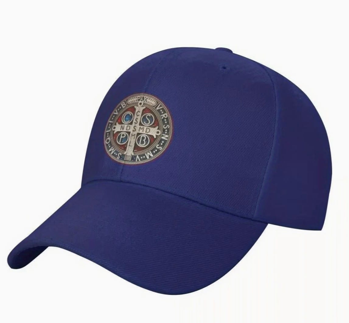 Saint Benedict Medal  BlueUnisex Baseball Cap, New #Gftshp-165