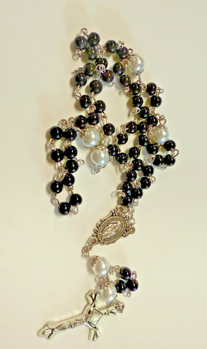 O.L. of  the Miraculous Medal Black Rosary,  New  #Gftshp-121 - Journeys of Faith
