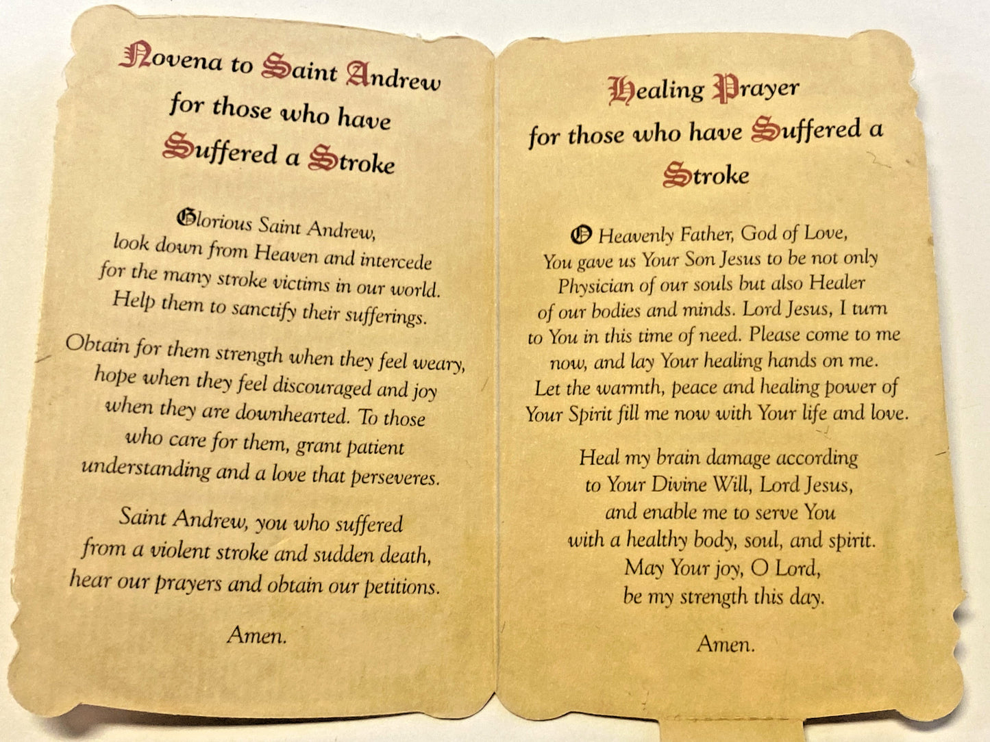Saint Andrew Avellino(Patron St /Stroke Patient Prayer Card + Medal, New#PCM-03
