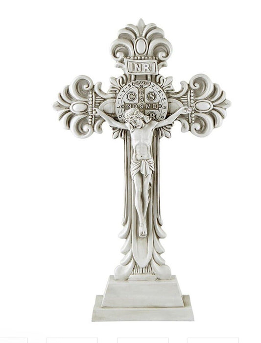 Saint Benedict 20"Garden Stone Crucifix,  New #AB-231