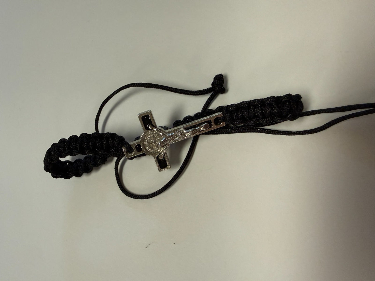 Saint Benedict Crucifix Black Cord Bracelet , New #Gftshp-141 - Journeys of Faith