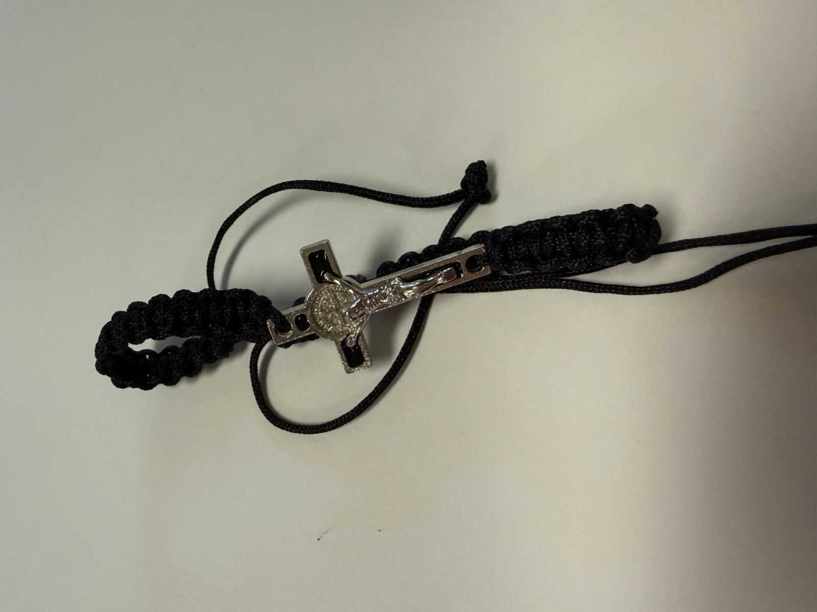 Saint Benedict Crucifix Black Cord Bracelet , New #Gftshp-141 - Journeys of Faith