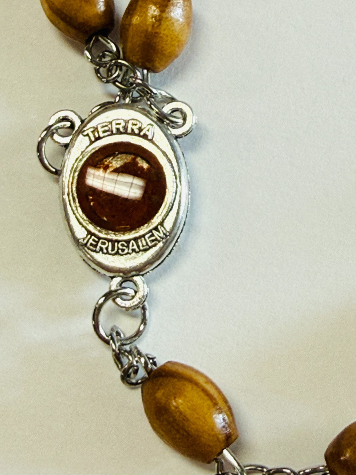 Olive Wood Rosary with Third Class Relic, Soil from Jerusalem, New #Hlylnd-02 - Journeys of Faith