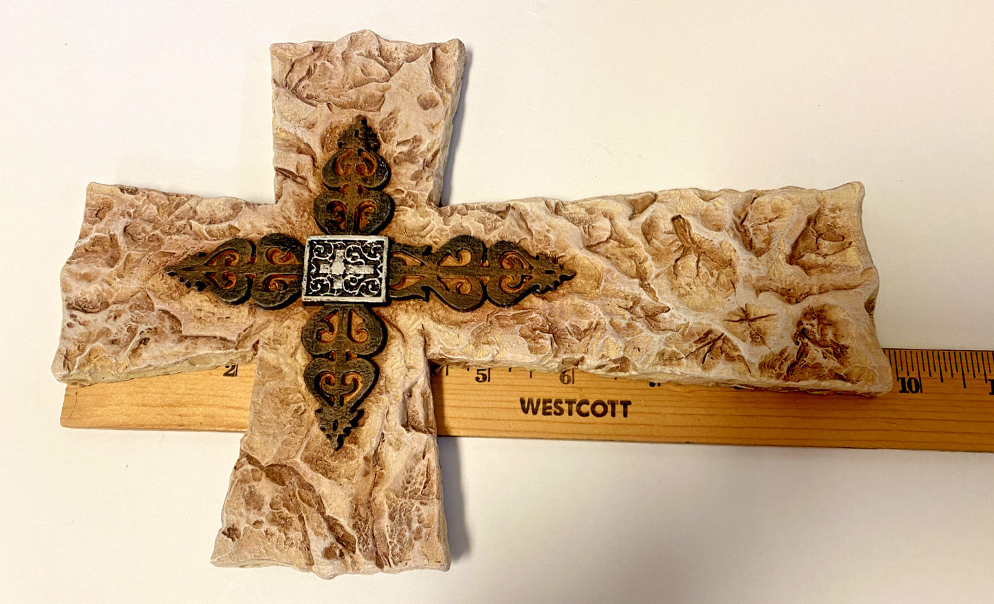 Indoor/outdoor cross titled "3 Crosses" by Bob and Penny Lord, featuring a Christian religious design on a decorative collectible.