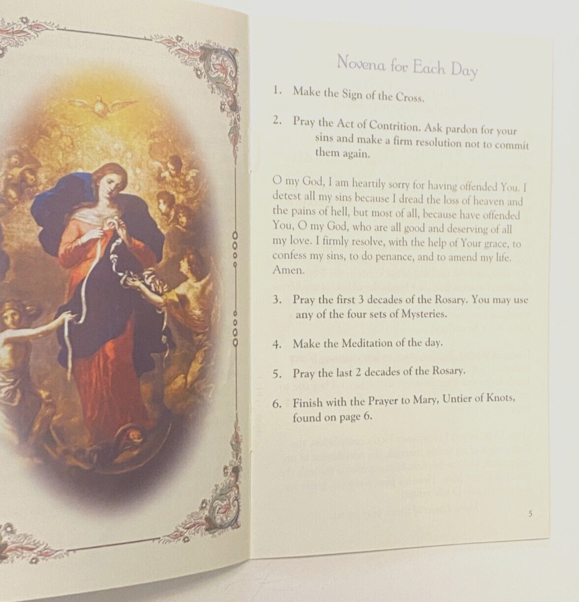 Our Lady Undoer (Untier) of Knots Novena Booklet, New