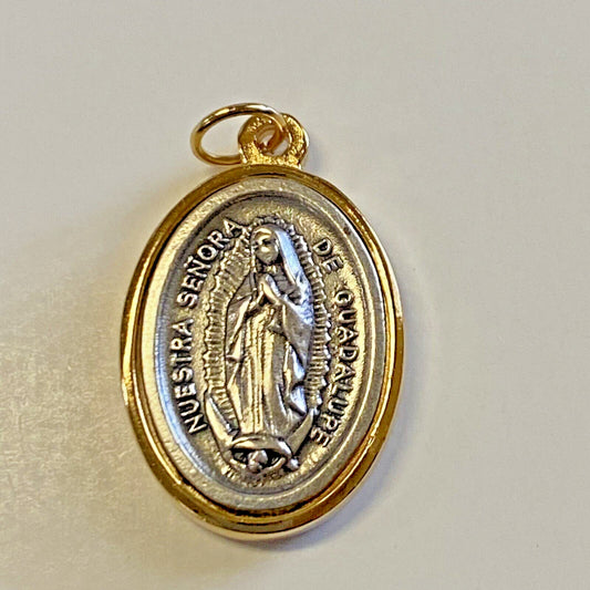 Our Lady of Guadalupe Gold & Silver Oval Medal, New #MD-020