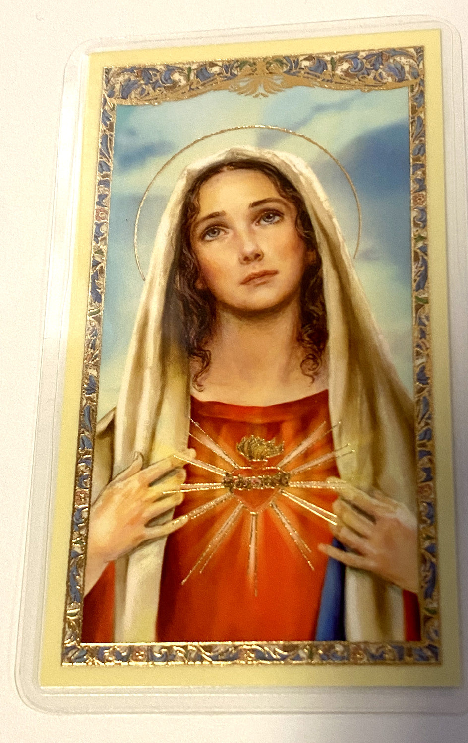 Immaculate Heart of Mary Laminated Prayer Card, New #PCL-09