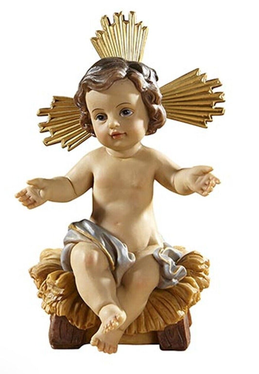 Sitting Infant Jesus in the manger 7"  Statue, New #AB-181