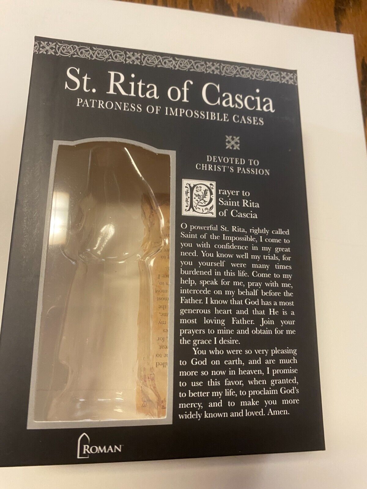 Saint Rita of Cascia 3.75" H Statue+ Prayer Card & Bio, New