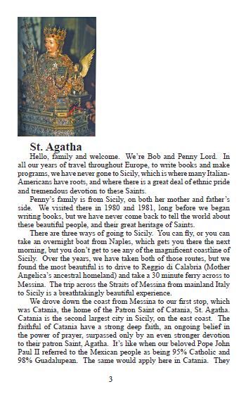 Saint Agatha of Catania Pamphlet/Minibook, by Bob and Penny Lord - Journeys of Faith