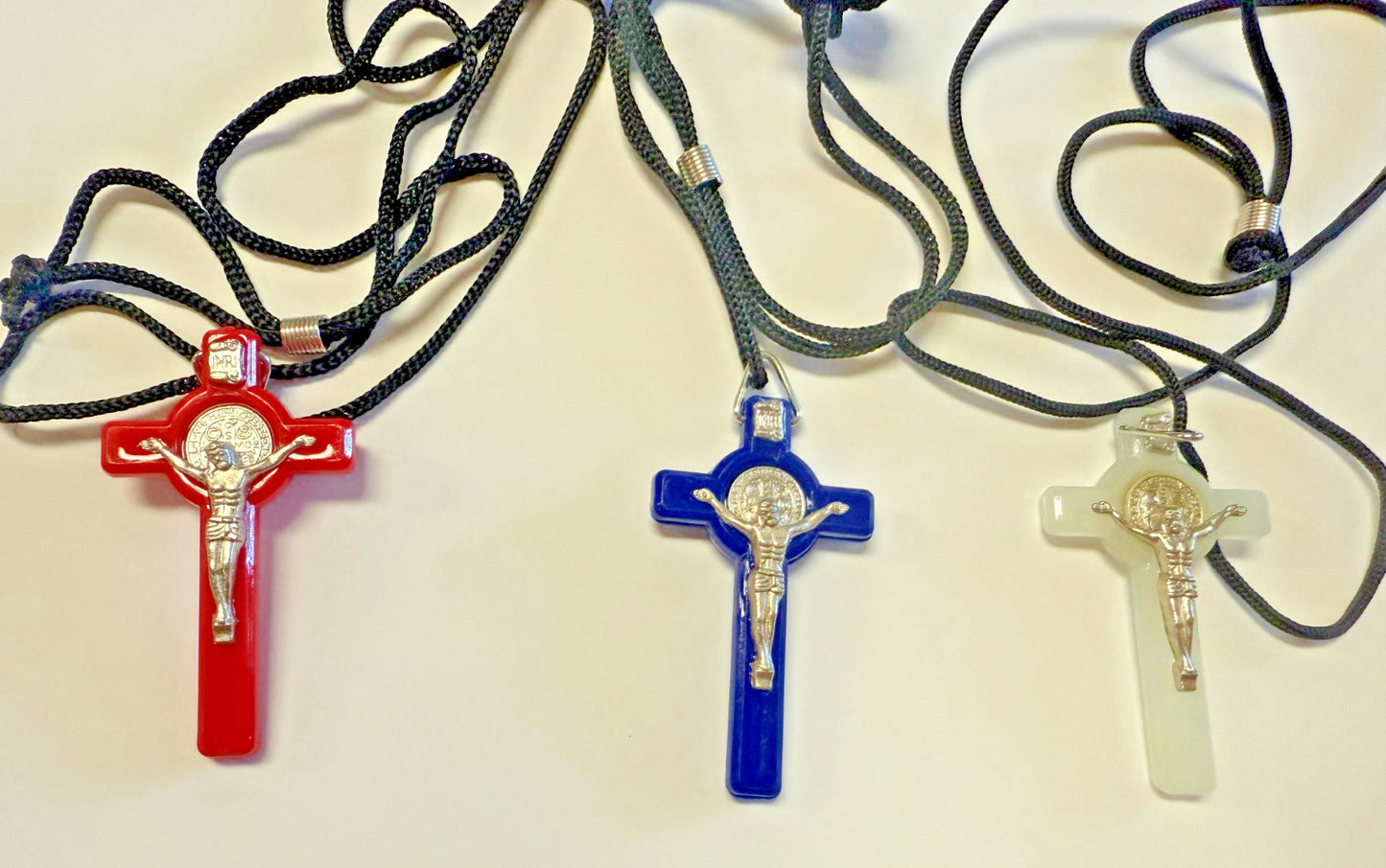 Saint Benedict Crucifix Pendant, Assorted Colors to choose from, New #MD-042 - Journeys of Faith