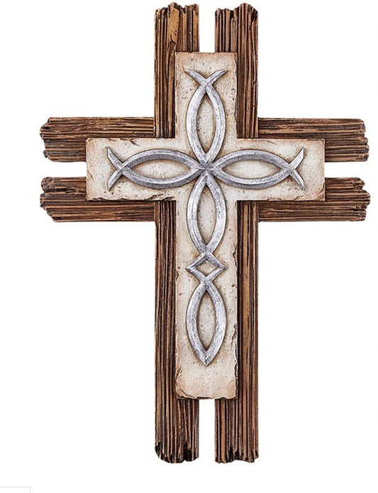 Ichthys 10" Wall Cross, New #AB-050 - Journeys of Faith