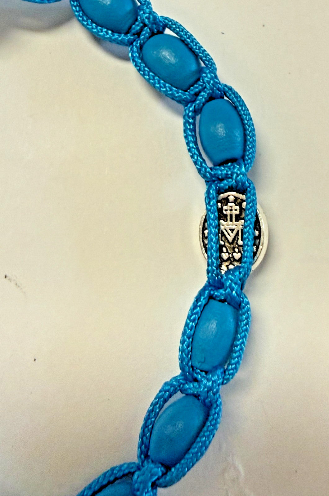 O L of the MIraculous Medal Aqua Blue Cord Bracelet,  New #Gftshp -142 - Journeys of Faith