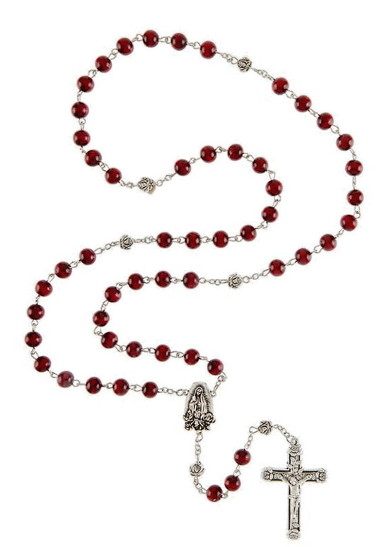 Our Lady of Guadalupe  Red Wood Beads Rosary, New. #Gftshp-201 - Journeys of Faith