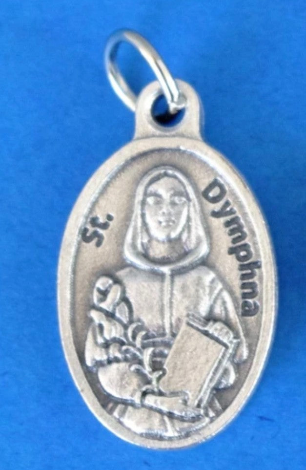 Saint Dymphna (Patron of Mental Disease)  Third Class Relic  Medal, New #MD-103