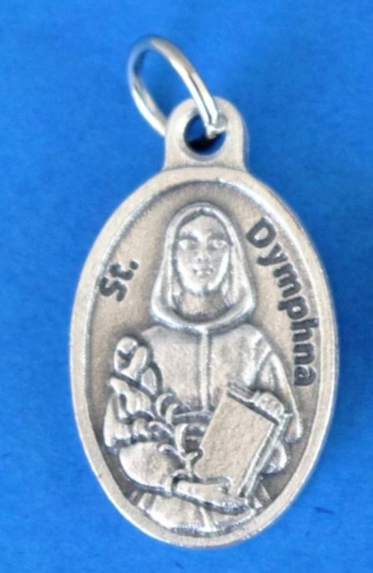 Saint Dymphna (Patron of Mental Disease)  Third Class Relic  Medal, New #MD-103