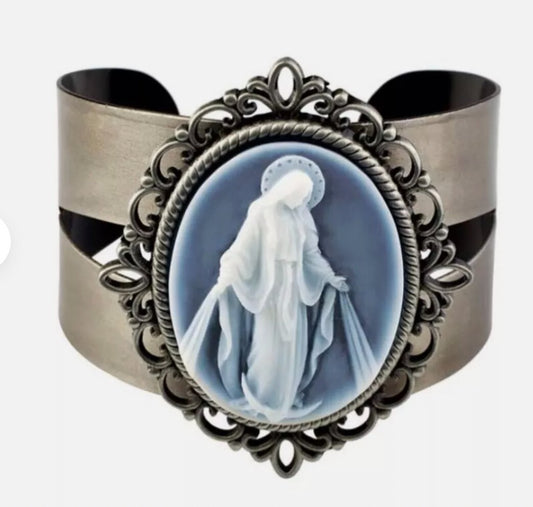 Our Lady of Grace Cameo Bangle Bracelet, New #AB-256-R2 - Journeys of Faith
