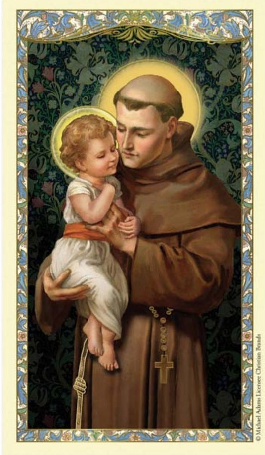 Saint Anthony of Padua" Unfailing Prayer" Laminated Card, New #PCL-44