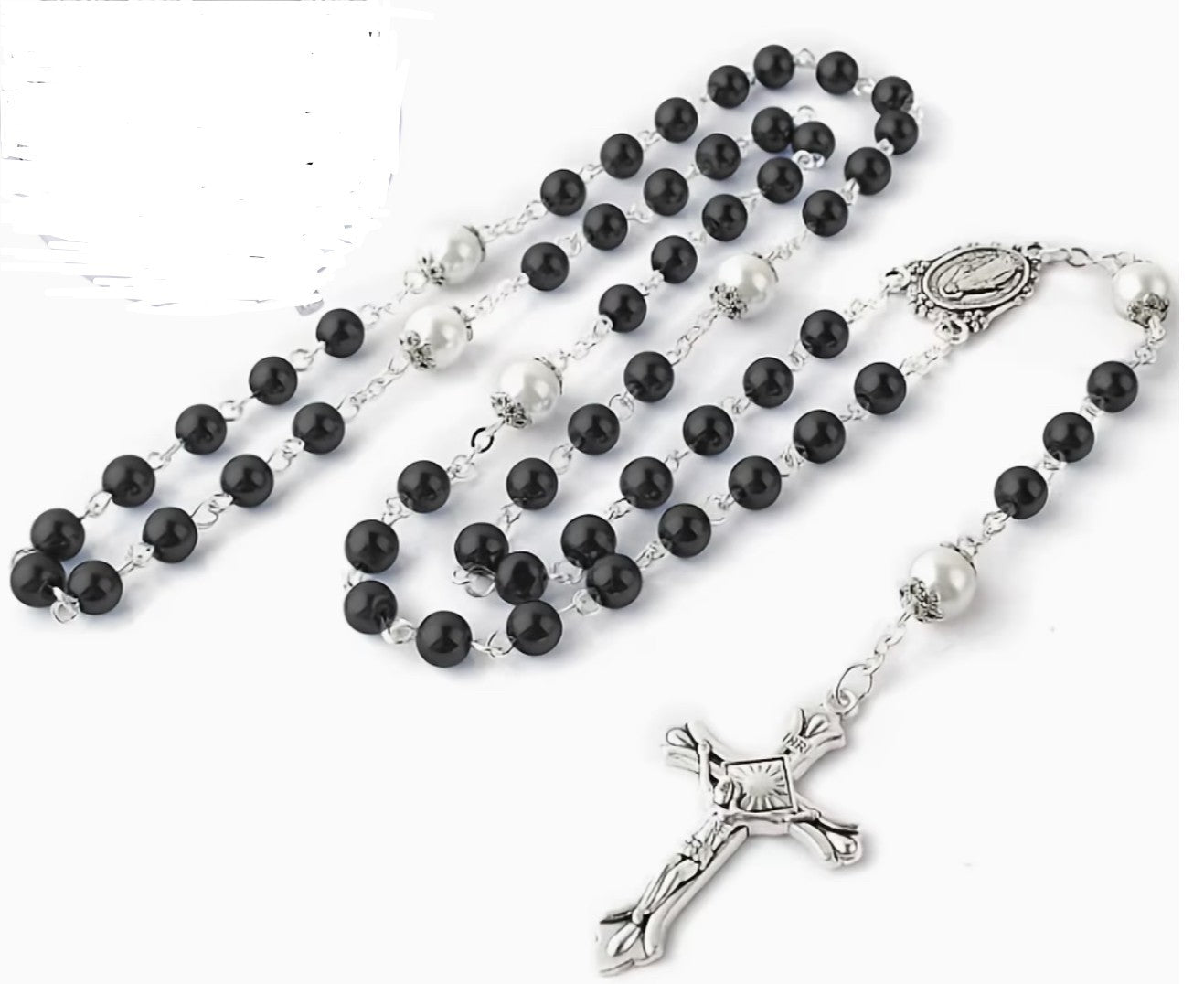 O.L. of  the Miraculous Medal Black Rosary,  New  #Gftshp-121 - Journeys of Faith