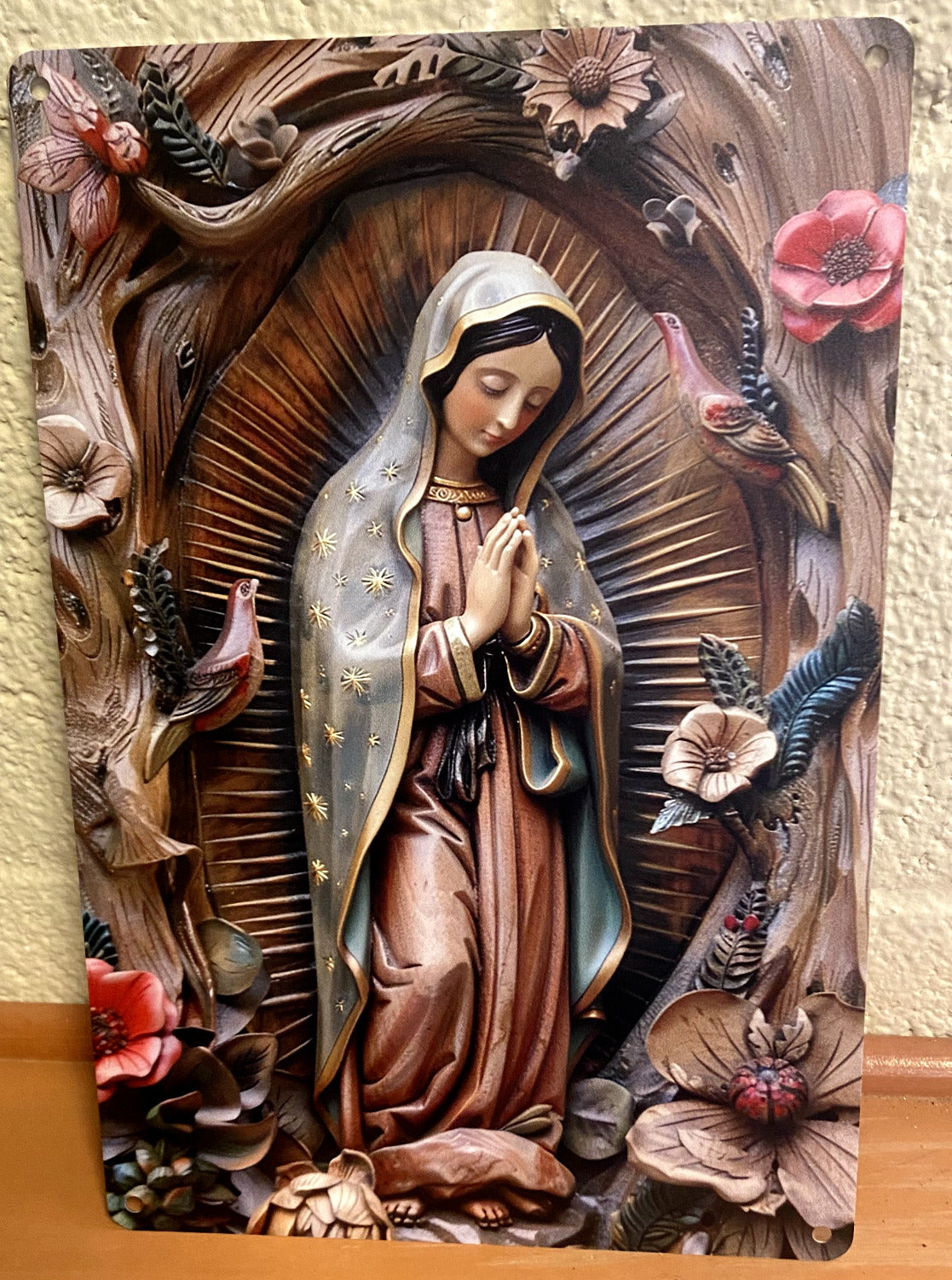 Our Lady of Guadalupe 2D Image set on Aluminum, New  #ALM-07