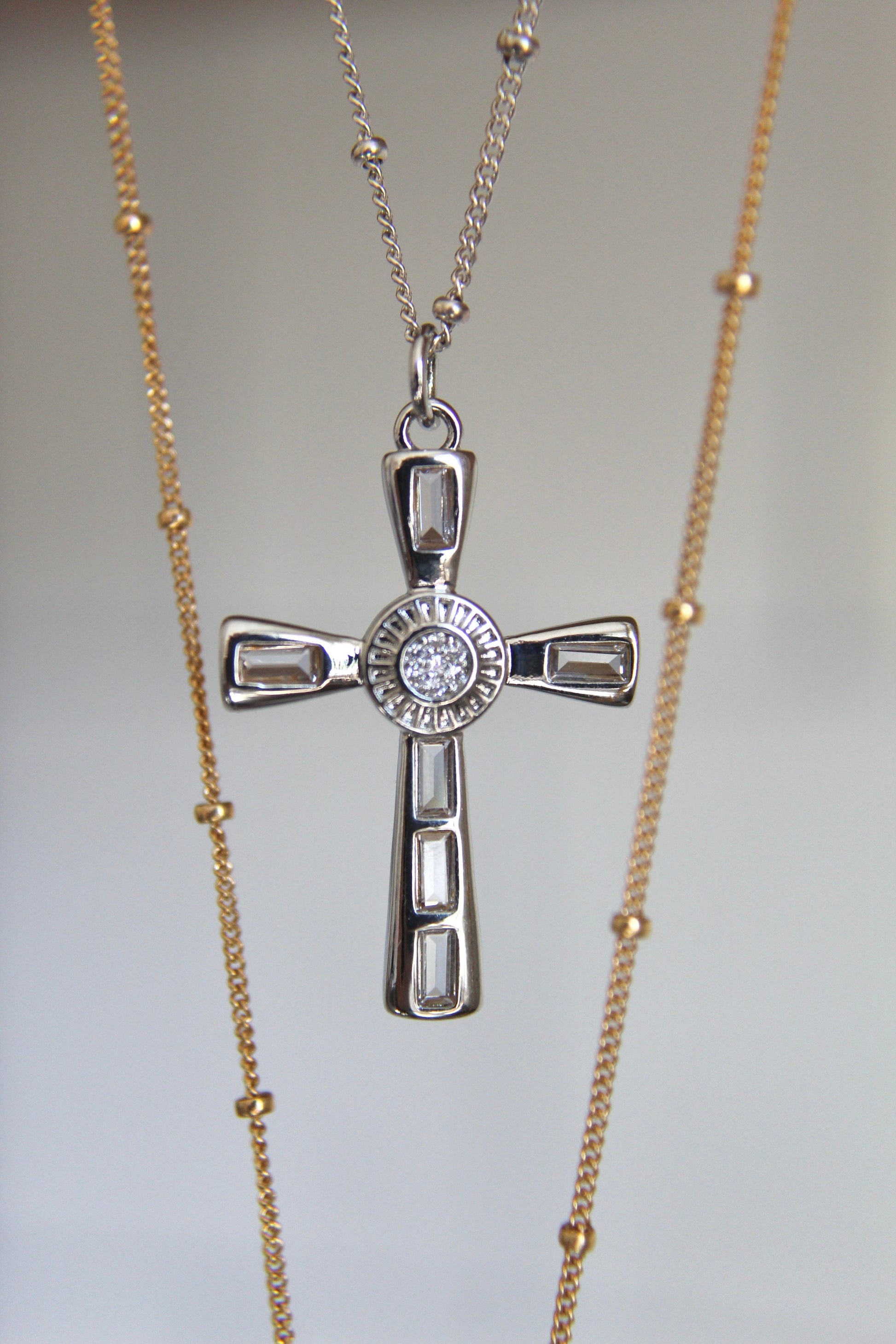 Eternal Cross Necklace in Silver Tone - Journeys of Faith