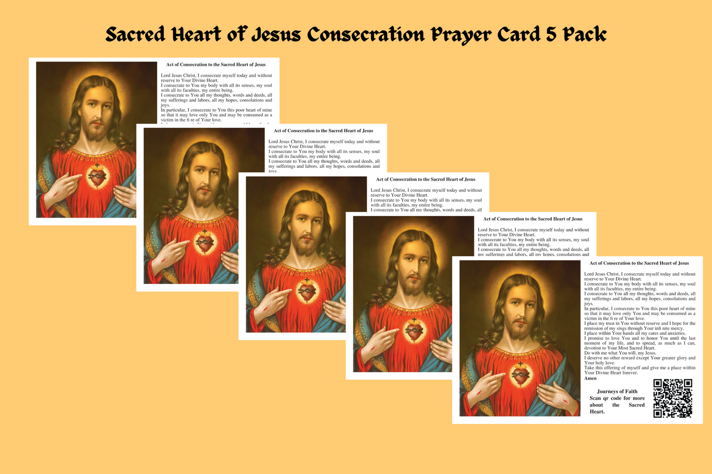 Sacred Heart of Jesus Consecration Prayer Cards Laminated - Bob and Penny Lord