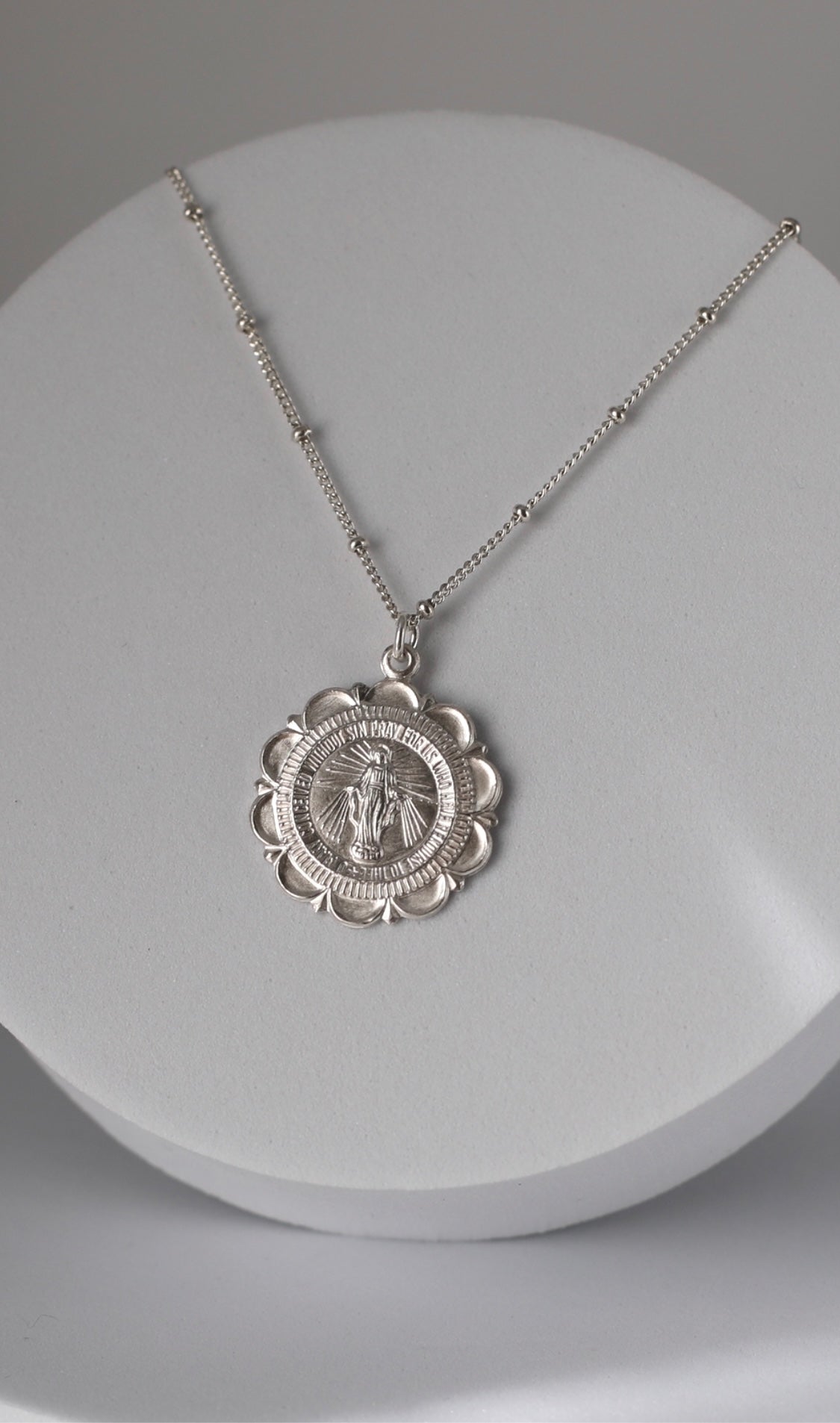 Miraculous Medal Necklace in Silver - Journeys of Faith