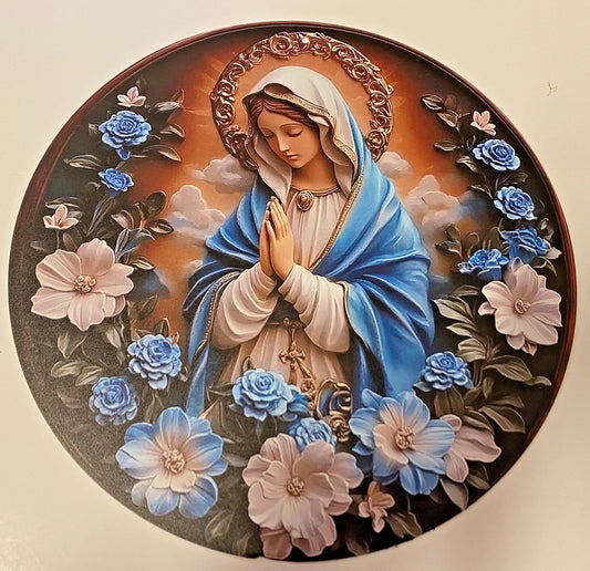 Blessed Mother Mary Image Aluminum 8" Image, New #ALM-02-R2
