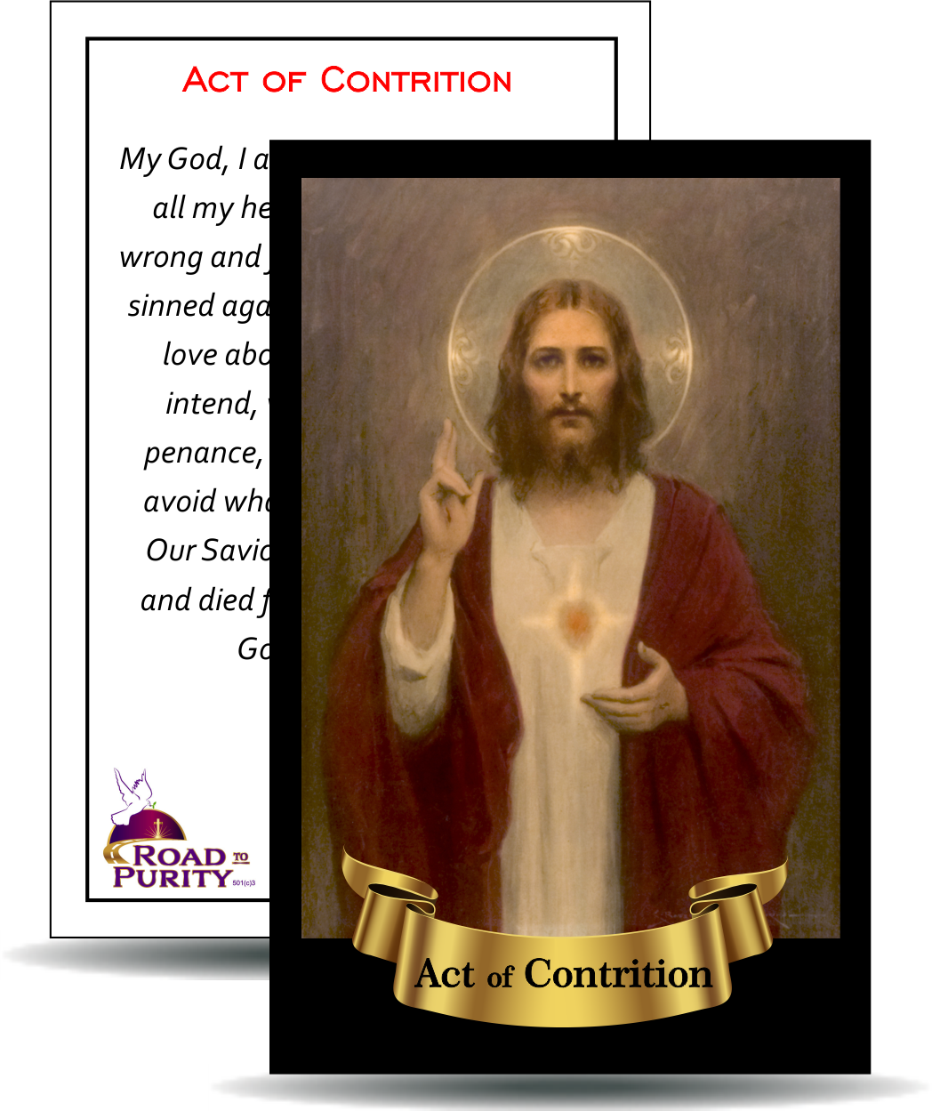 Act of Contrition - Holy Card / 2 1/4"x 3 1/2" (b) (C) - Journeys of Faith