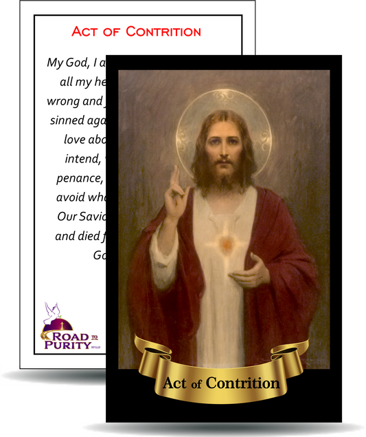 Act of Contrition - Holy Card / 2 1/4"x 3 1/2" (b) (C) - Journeys of Faith