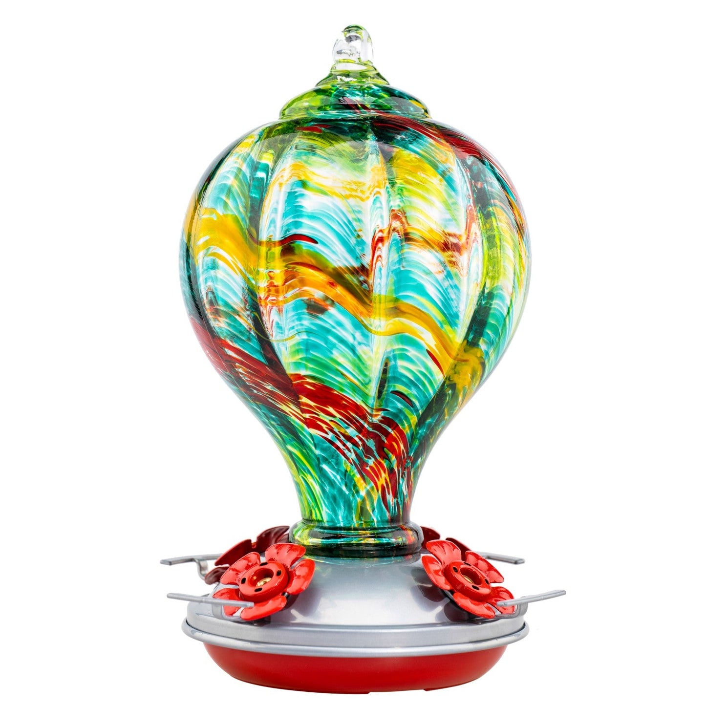 Solstice Balloon Glass Hummingbird Feeder