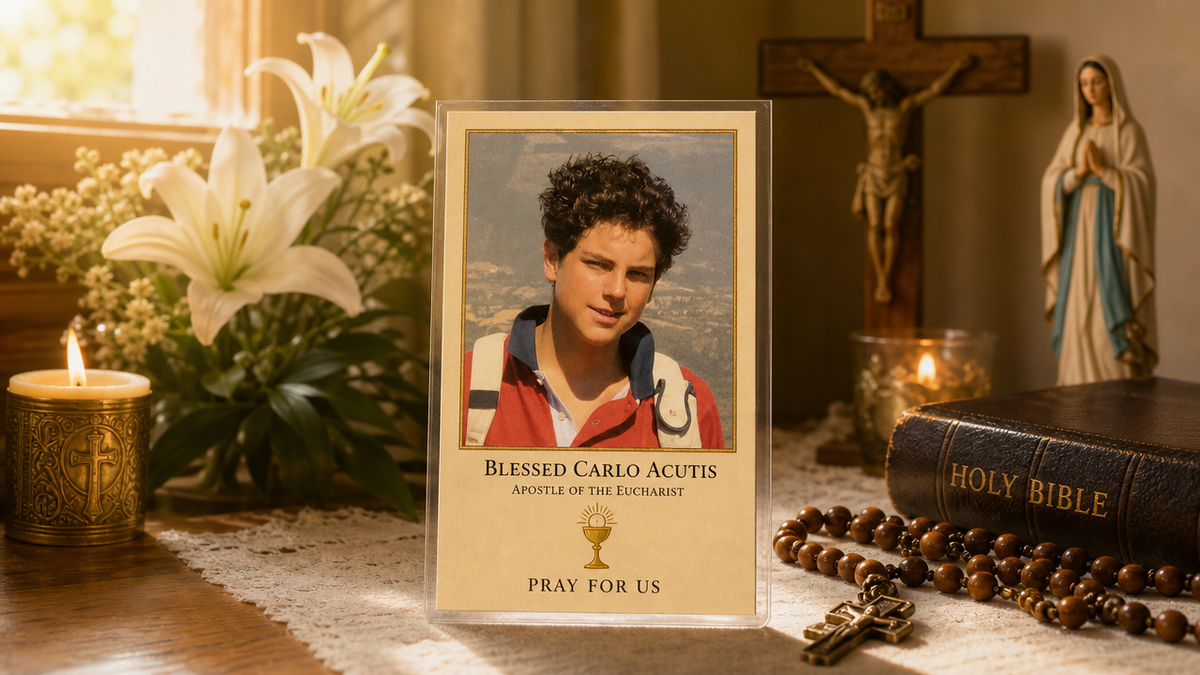 Blessed Carlo Acutis,(Apostle of the Eucharist) Prayer Card 2