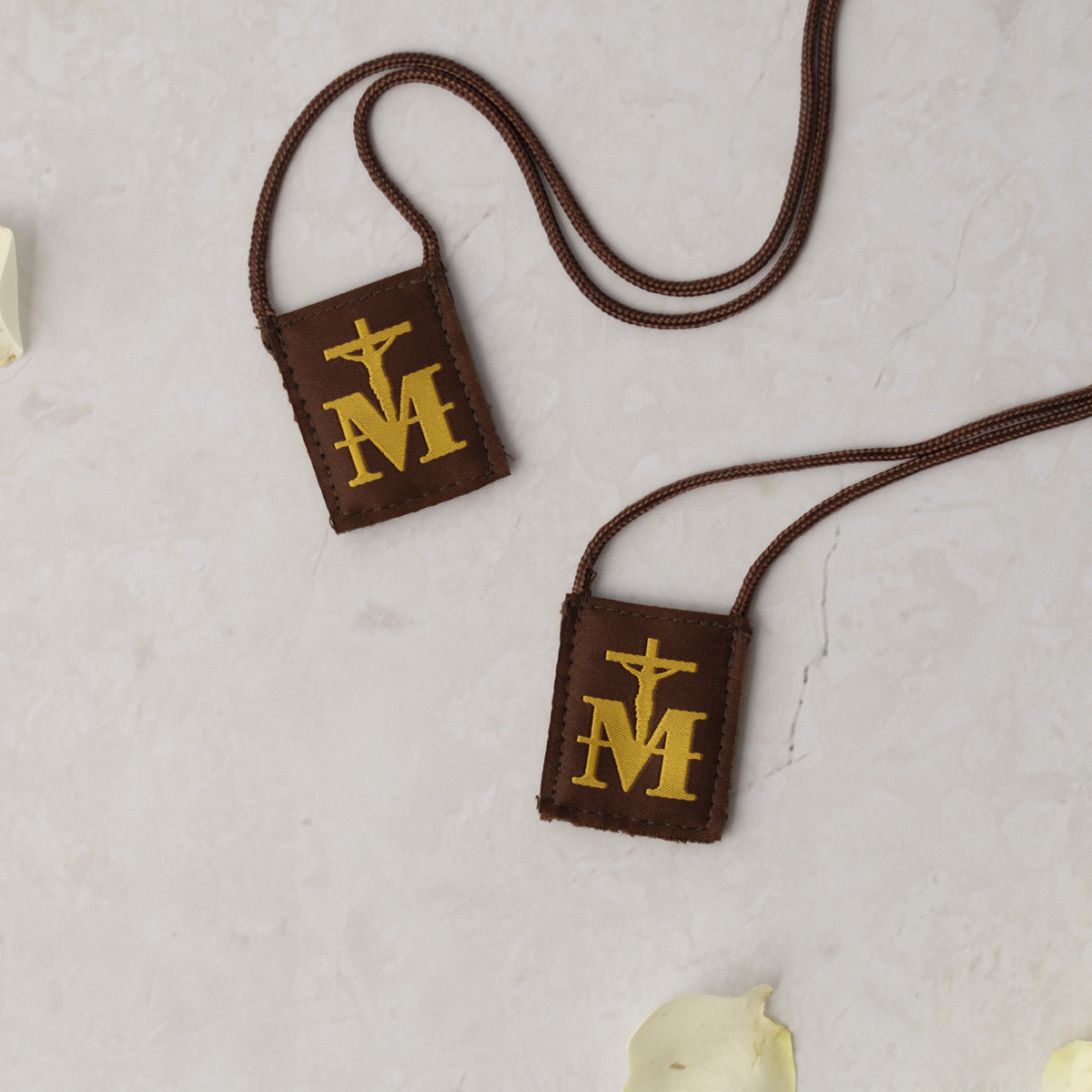 Marian Crucifix | Premium Brown Scapular - Journeys of Faith