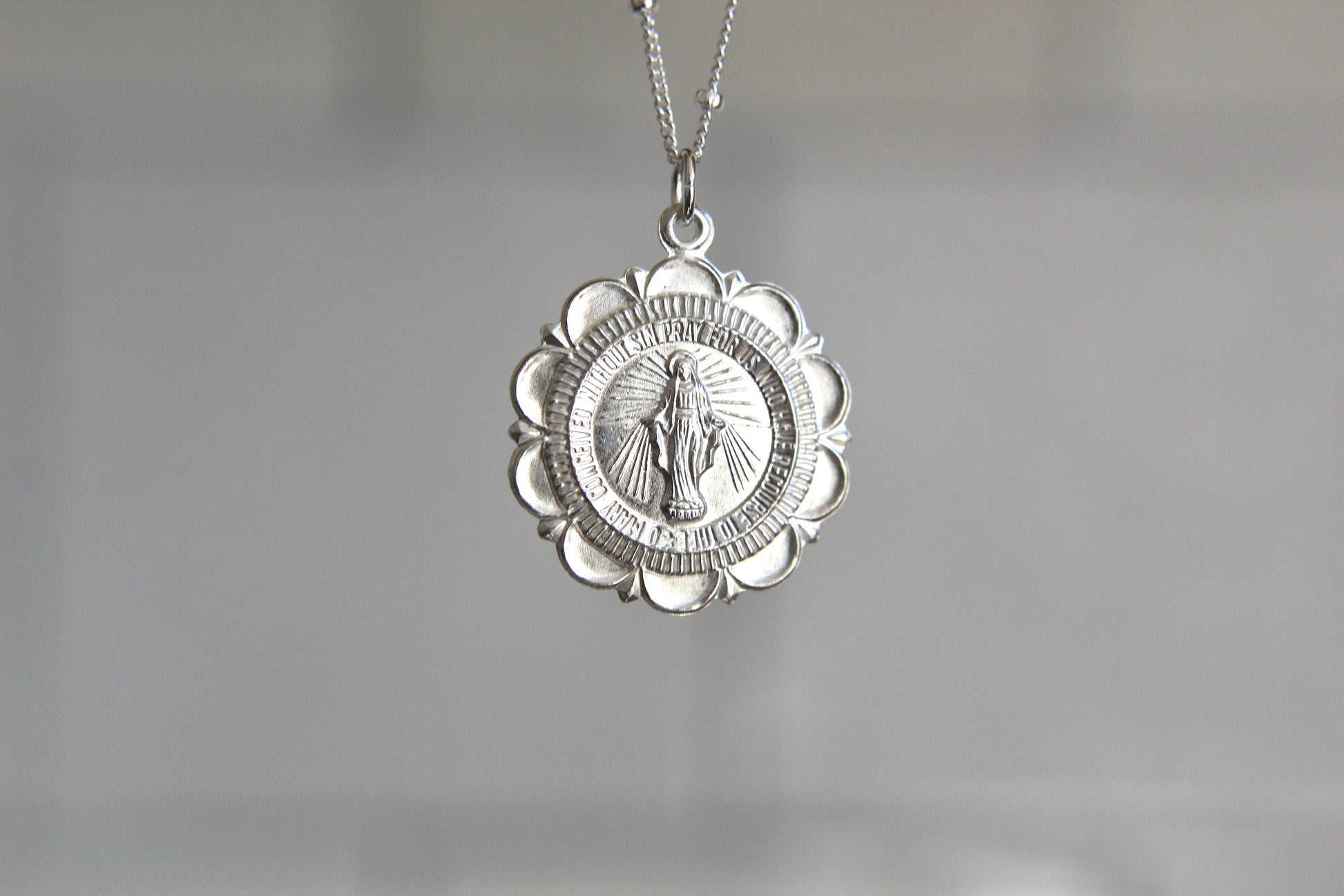 Miraculous Medal Necklace in Silver - Journeys of Faith